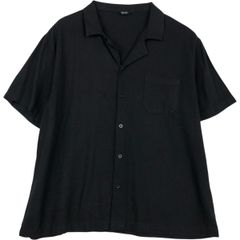 希少】00s OLD GAP コットンメッシュ 半袖オープンカラーシャツ 黒L