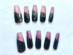 ハンドメイド     ネイルチップ10個セット　大人系