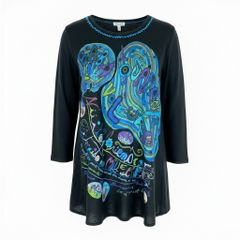 美品✨TOKUKO ler VOL 長袖ワンピース　ブラック　海の生き物 美品✨TOKUKO ler VOL 長袖ワンピース ブラック 海の生き物 - メルカリ