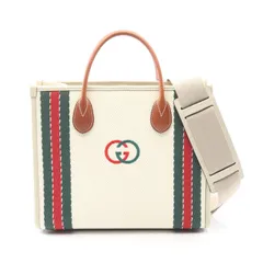 グッチ GUCCI トートバッグ インターロッキングG スモール 701737 オフホワイト/ブラウン キャンバス レザー インターロッキングG 2wayハンドバッグ ユニセックス