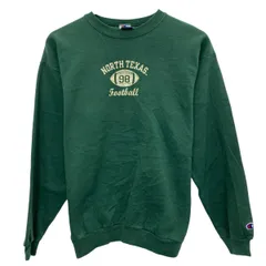 90s~ メキシコ製 Champion プリントスウェット トレーナー XL キッズ グリーン チャンピオン 青タグ ノーステキサス 秋物 a805-5456