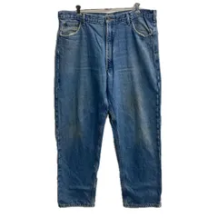 Carhartt デニムパンツ W40 ブルー カーハート ジップアップ ビッグサイズ コインポケット 裏地チェック デニム ジーンズ 2605-265