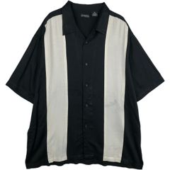 schott リヨセル2トーン半袖シャツ 黒 Lサイズ ショットオープンカラー