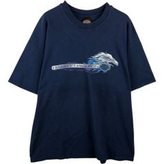 古着 00年代 ハーレーダビッドソン Harley-Davidson ファイヤーパターン モーターサイクル バイクTシャツ USA製 メンズXXL相当/eaa636974
