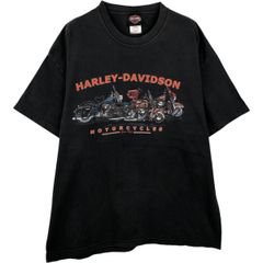 80s USA製 ハーレーダビッドソン Tシャツ Hanesボディ Lサイズ墨黒 