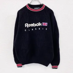 ～00s　Reebok　リーボック　ウールニットセーター　ヴィンテージ　黒　ブラック　Lサイズ　古着【値引き交渉OK！】のサムネイル