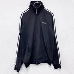adidas　アディダス　トラックジャケット/ジャージ　トレフォイルロゴ　黒　ブラック　Lサイズ　古着【値引き交渉OK！】