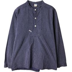 kasurira カスリラ 備後絣 藍染め インディゴ 丸襟 シャツ 日本製