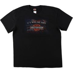 古着 90年代 ハーレーダビッドソン Harley-Davidson 鷲柄 イーグル柄 星条旗柄 モーターサイクル バイクTシャツ USA製/eaa637583