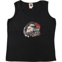 古着 ハーレーダビッドソン Harley-Davidson 鷲柄 イーグル柄 ファイヤーパターン ノースリーブ モーターサイクル/eaa637604