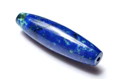 【１点物】アズロマラカイト藍銅鉱孔雀石　35x11mm　天珠(通し穴) ビーズ パワーストーン 天然石 _PD1663