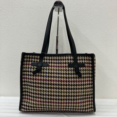 美品 前川印傳 浅草 ハンドバッグ 幾何学模様 ハンドバッグ ブラック 