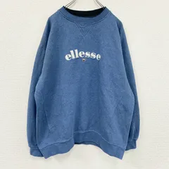 ellesse　エレッセ　スウェット/トレーナー　デカロゴ　前V　紺　ネイビー　XLサイズ　古着【値引き交渉OK！】のサムネイル