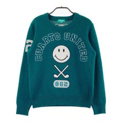 G/FORE ジーフォア☆ブロックチェック丸首ニットソー 36 ブルー