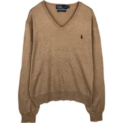 古着 ラルフローレン Ralph Lauren POLO by Ralph Lauren Vネック ピマコットンニットセーター メンズL相当/eaa637231