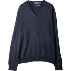 古着 ラルフローレン Ralph Lauren POLO by Ralph Lauren Vネック ピマコットンニットセーター メンズL相当/eaa637240