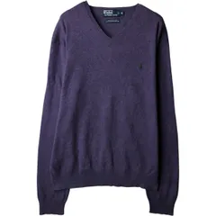 古着 ラルフローレン Ralph Lauren POLO by Ralph Lauren Vネック ピマコットンニットセーター メンズM相当/eaa637242