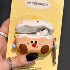Proケース 収納ケース イヤホンカバー ケース イヤホン ケーキ形 可愛い カバー 紛失防止 エアポッズ ポーチ 小物入れ 収納ポーチ カラビナ付き ケース Pro 2 第2世代 M0512-XNE3-1