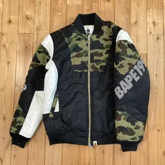 BAPE LOGO MA-1 Bomber Jacket Sサイズ a bathing ape star BAPESTA BAPE CAMO フライト ジャケット エイプ ベイプ 迷彩 y9944のサムネイル