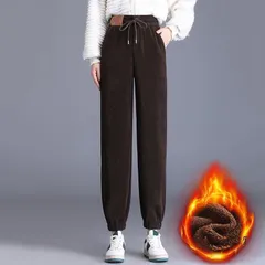 新品 ジョガーパンツ コーデュロ 裏起毛パンツ コーデュロイパンツ  レディース 5 スウェットパンツ ウエストゴム 冬 厚手 暖かい 防寒 厚手 #sazxf