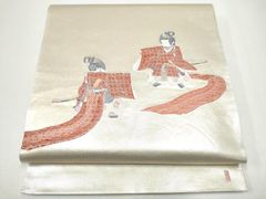 平和屋本店○極上 本場筑前博多織 両面 全通柄袋帯 伝統工芸士 宮本紳