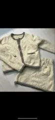 アイボリー ニット ツイード セットアップ