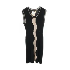 シャネル CHANEL ワンピース ココマークボタン リブ ノースリーブ ウール ワンピース レディース Used A