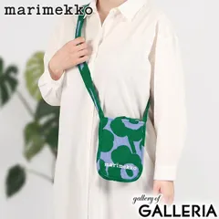 【日本正規品】 マリメッコ ショルダーバッグ レディース 斜めがけバッグ marimekko Knitted Phone Pocket ダークグリーン×ブルー