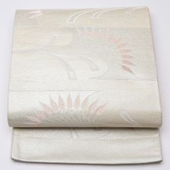 B◇着物くつろぎ 夏物 露草模様 金糸 六通 正絹 薄物 絽 紗 袋帯