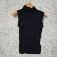 705A F レディース タートルネック ノースリーブ ニット