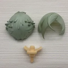 現状品　ねんどろいど 膝丸 髪パーツ　ヘアパーツ　使用感小傷あります　刀剣乱舞-ONLINE-　短髪　緑髪　男の子　写真にあるもののみバラ売り不可