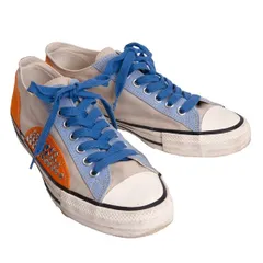 コムデギャルソン オムプリュスCOMME des GARCONS HOMME PLUS スタッズパッチワークキャンバススニーカー ベージュオレンジ青26cmのサムネイル