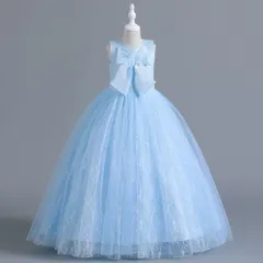 新品 ロングドレス 誕生日 パーティー 子供 ピアノ 発表会 キッズ ドレス フォーマル ワンピース 女の子 子ども 服 子供ドレス キッズドレス フォーマル発表会 子ども 子供服 子供 入学式 結婚式 卒業式 パーティー 入園式 #lyxipのサムネイル