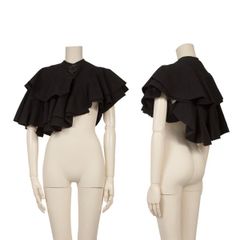 イヴサンローランYves Saint Laurent ウールパイピング切替ノーカラー
