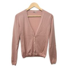 希少 MIU MIU 上質 Vネック デザイン 長袖 ニット カーディガン S 