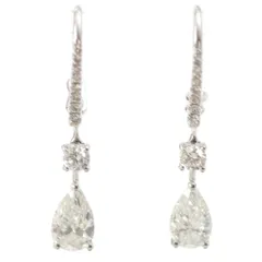 グラフ ダイヤモンド 0.73ct(G/VS2) 0.70ct(G/VS1) ペアシェイプ スウィングトップ ピアス 750WG GE26324 シルバー 2.3g【中古】のサムネイル