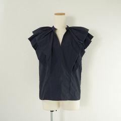 美品 T-mat ティーマット フリル袖 バックリボン ブラウス グレー vb8 美品 T-mat ティーマット フリル袖 バックリボン ブラウス グレー vb8