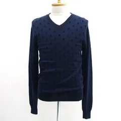 Paul Smith / ポールスミス ◆ニット/Vネック/ウール/ドット柄/ネイビー/サイズXL PJ-5C-62566 【メンズ/MEN/男性/ボーイズ/紳士】 メンズファッション【中古】 