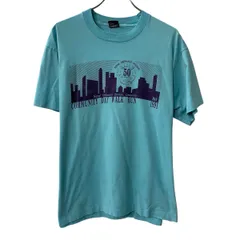 80s USA製 SCREEN STARS BEST 半袖 プリントTシャツ XL ライトブルー プルオーバー 80年代 コットンポリ カットソー 夏物 a805-5439