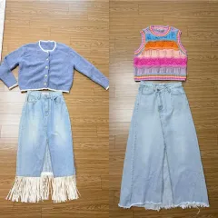 ニット＋デニム スカート 新品 セット (S)