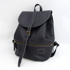 未使用品】LA MiA BORSA 牛革レザーボンサック型リュック 黒ブラック 