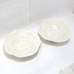 宮岡麻衣子 花月窯 白磁 木目 7寸皿 2枚セット - メルカリ
