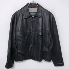 難あり 訳あり BALLY バリー レディース レトロ インポート モード 古着 本革 レザー ジップアップ ブルゾン ジャケット 黒 42のサムネイル