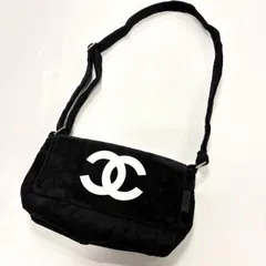 CHANEL ノベルティ ココマーク ショルダーバッグ パイル地 ブラック 鑑定済み 正規品 シャネルのサムネイル