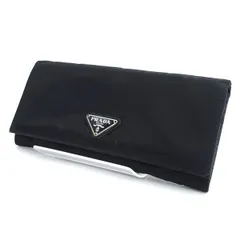 PRADA / プラダ ■二つ折り 長財布 黒 ナイロン PVCレザー メタル 【財布/サイフ/ウォレット/wallet/コイン】 ブランド【中古】 