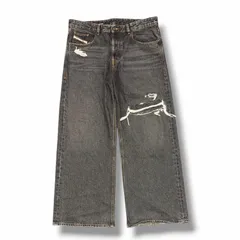 DIESEL Relaxed Jeans D-Rise リラックスドジーンズ ストレートデニム  ワイドデニムパンツ ディーゼル 007F6 ブラック 36 （15418M）