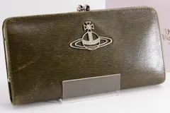 Vivienne Westwood ヴィヴィアンウエストウッド Long Wallet 長財布 がま口 オリーブ レディース 女性 ビッグオーブ 箱付き