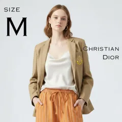 【希少】Christian Dior SPORTSクリスチャンディオール スポーツ 日本製 山喜 90s  綿麻 ロゴエンブレム刺繍 テーラードジャケット M ベージュ 【古着】【中古】【送料無料】のサムネイル