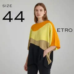 【新品タグ付】ETROエトロ イタリア製 17AW ストレッチレーヨン製 カラーブロック ドルマンカットソー 44(L～XL) 黄色イエロー 【古着】【中古】【送料無料】のサムネイル