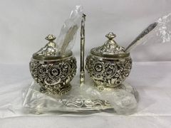 希少 クリストフル ソルト＆ペッパー トレイ 調味料入れ - メルカリ